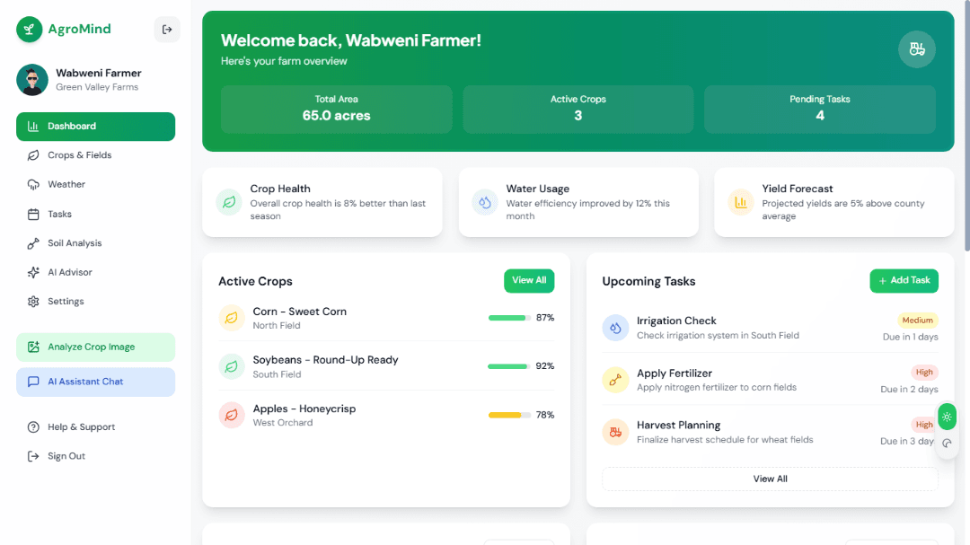 Agromind - AI Farming Assistant UI Template